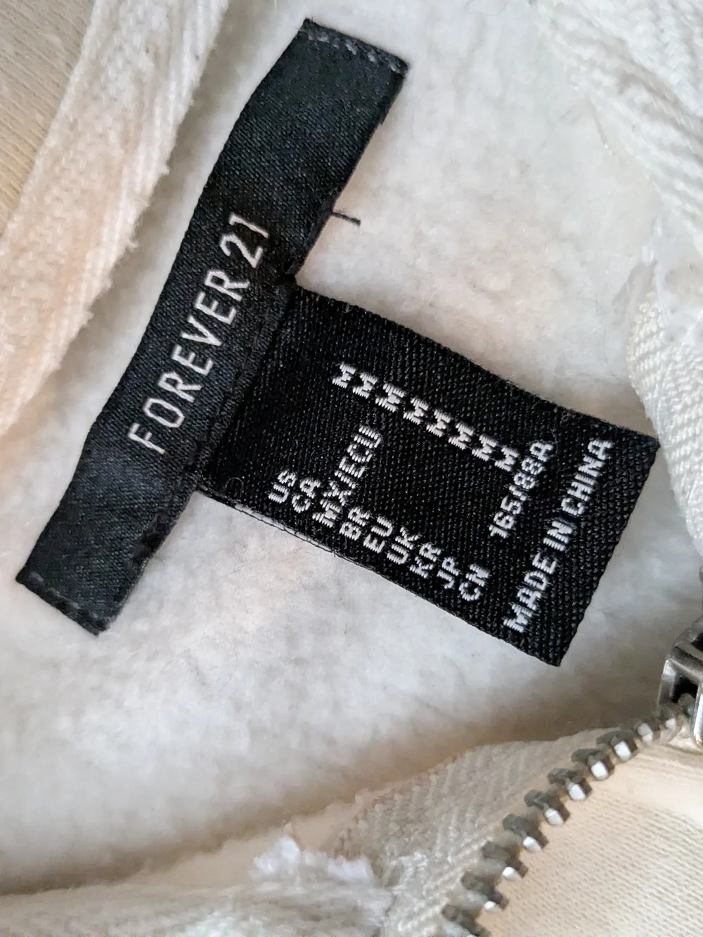 Forever 21 Cream Half-Zip Cropped Pullover
